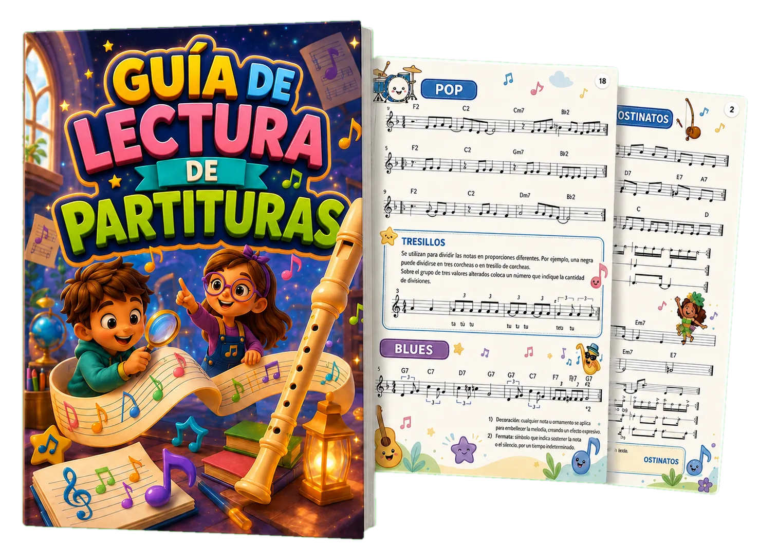 Mockup do bônus guia de leitura de partituras
